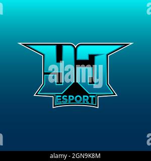 YG Logo ESport Gaming Initial with Blue Light Color design vector template Stock Vector