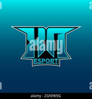 XN Logo ESport Gaming Initial with Blue Light Color design vector template Stock Vector
