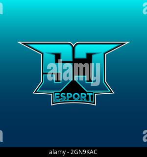 SC Logo ESport Gaming Initial with Blue Light Color design vector template Stock Vector