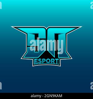 SN Logo ESport Gaming Initial with Blue Light Color design vector template Stock Vector