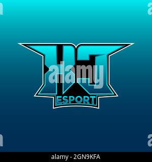 XC Logo ESport Gaming Initial with Blue Light Color design vector template Stock Vector