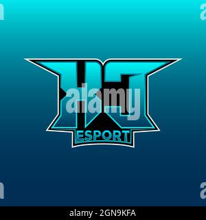 XC Logo ESport Gaming Initial with Blue Light Color design vector template Stock Vector