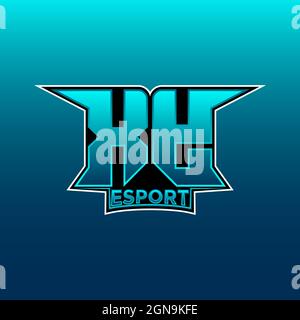 XY Logo ESport Gaming Initial with Blue Light Color design vector template Stock Vector