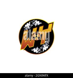 WY Logo Monogram Gaming with Gas Shape designs template vector icon modern Stock Vector