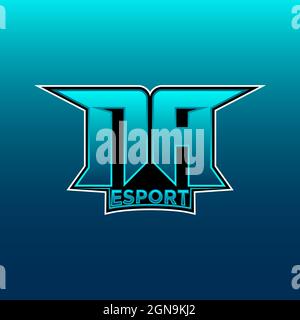 NA Logo ESport Gaming Initial with Blue Light Color design vector template Stock Vector