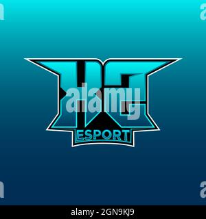 XZ Logo ESport Gaming Initial with Blue Light Color design vector template Stock Vector