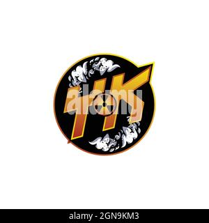 YK Logo Monogram Gaming with Gas Shape designs template vector icon modern Stock Vector