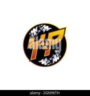 YP Logo Monogram Gaming with Gas Shape designs template vector icon modern Stock Vector