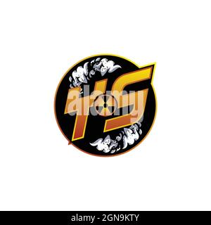 YS Logo Monogram Gaming with Gas Shape designs template vector icon modern Stock Vector