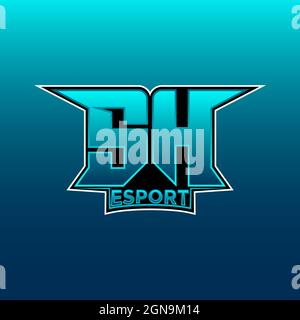 SH Logo ESport Gaming Initial with Blue Light Color design vector template Stock Vector