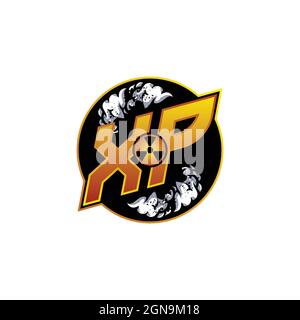 XP Logo Monogram Gaming with Gas Shape designs template vector icon modern Stock Vector