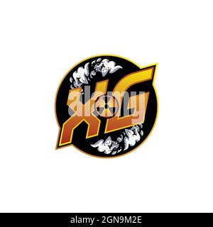 XG Logo Monogram Gaming with Gas Shape designs template vector icon modern Stock Vector