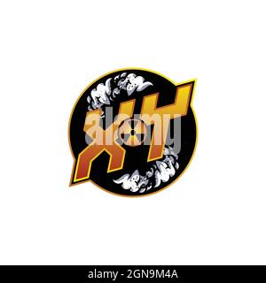 XY Logo Monogram Gaming with Gas Shape designs template vector icon modern Stock Vector
