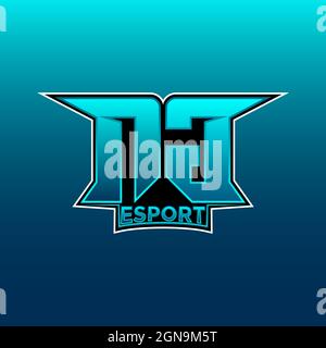 NG Logo ESport Gaming Initial with Blue Light Color design vector template Stock Vector