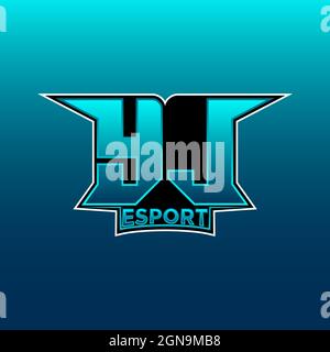 YL Logo ESport Gaming Initial with Blue Light Color design vector template Stock Vector