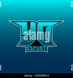 YD Logo ESport Gaming Initial with Blue Light Color design vector template Stock Vector