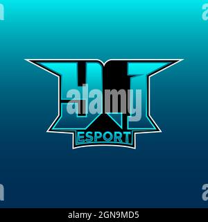 YI Logo ESport Gaming Initial with Blue Light Color design vector template Stock Vector