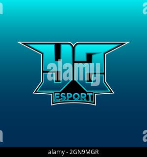 YZ Logo ESport Gaming Initial with Blue Light Color design vector template Stock Vector