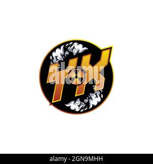 YX Logo Monogram Gaming with Gas Shape designs template vector icon modern Stock Vector
