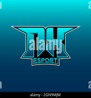 NX Logo ESport Gaming Initial with Blue Light Color design vector template Stock Vector