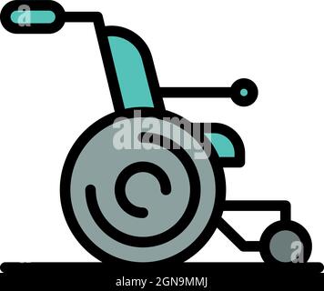 Chair for the disabled icon. Outline chair for the disabled vector icon color flat isolated Stock Vector