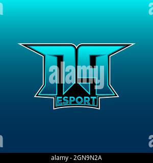 NP Logo ESport Gaming Initial with Blue Light Color design vector template Stock Vector