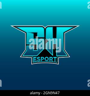 SK Logo ESport Gaming Initial with Blue Light Color design vector template Stock Vector