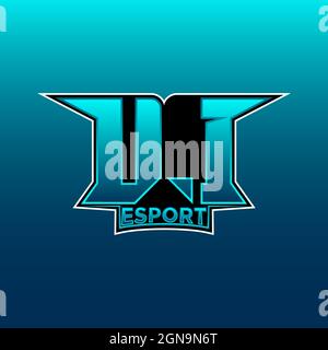 UI Logo ESport Gaming Initial with Blue Light Color design vector template Stock Vector