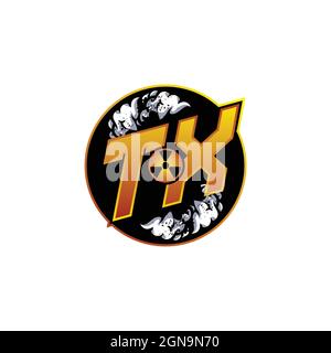 TX Logo Monogram Gaming with Gas Shape designs template vector icon modern Stock Vector