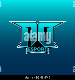 PD Logo ESport Gaming Initial with Blue Light Color design vector template Stock Vector