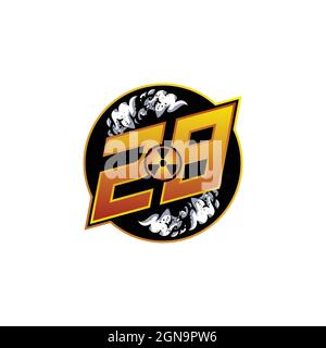 ZB Logo Monogram Gaming with Gas Shape designs template vector icon modern Stock Vector