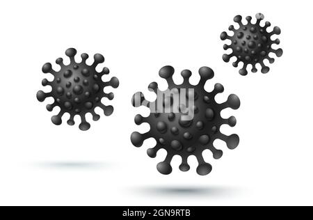 Vector set icons of coronavirus. Vector illustration of COVID-19 in 3D style. Stop coronavirus. Stock Vector