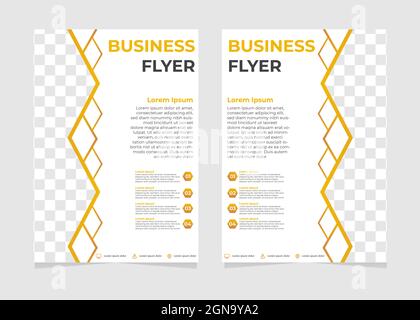 modern business flyer template with abstract geometric shapes. Stock Photo