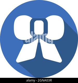 Icon Bow - Long Shadow Style - Simple illustration, Editable stroke, Design template vector, Good for prints, posters, advertisements, announcements, Stock Vector