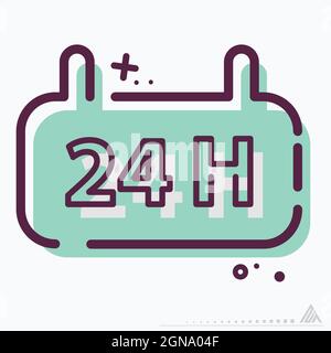 Icon Non Stop - MBE Syle - Simple illustration, Editable stroke, Design template vector, Good for prints, posters, advertisements, announcements, info Stock Vector