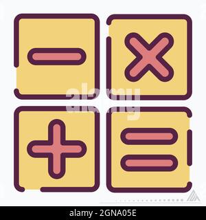 Icon Calculate - Line Cut Style - Simple illustration, Editable stroke, Design template vector, Good for prints, posters, advertisements, announcement Stock Vector