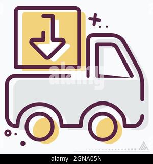 Icon Delivery - MBE Syle - Simple illustration, Editable stroke, Design template vector, Good for prints, posters, advertisements, announcements, info Stock Vector