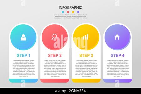 Business data visualization. Process chart. Abstract elements of graph, diagram with steps, options, infographic. Vector business template Stock Vector