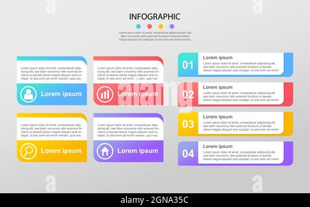 Business data visualization. Process chart. Abstract elements of graph, diagram with steps, options, infographic. Vector business template Stock Vector