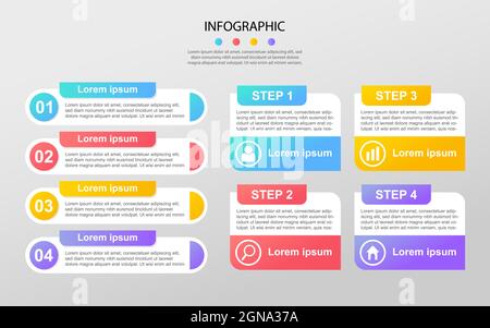 Business data visualization. Process chart. Abstract elements of graph, diagram with steps, options, infographic. Vector business template Stock Vector