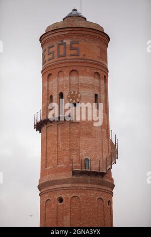 Photo of old tower in Spain, Barcelona, architecture european europe. Stock Photo