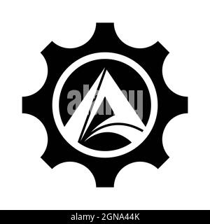 Gear logo with letter a template vector icon design Stock Photo