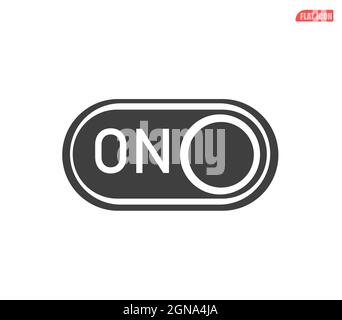On toggle button flat icon, toggle switch vector illustration Stock Vector