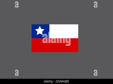 Chile flag isolated on grey background, Chilean flag vector illustration Stock Vector