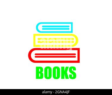 Books icon isolated on white background, book sign created by vector illustration EPS 9 Stock Vector