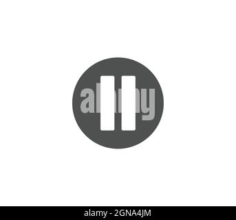 Pause button isolated on white background, music pause icon Stock Vector