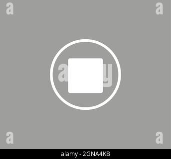 Music stop button, stop button vector sign Stock Vector