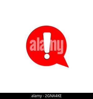 Alert symbol isolated on white background, caution message Stock Vector