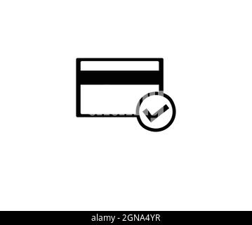 Card accepted icon, payment secure sign isolated on white background Stock Vector