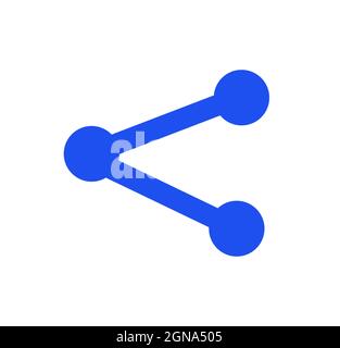 Sharing vector icon, send sing isolated on white background Stock Vector